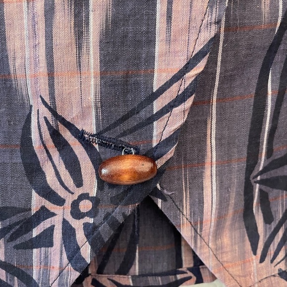 Vintage 90’s Doncaster Mandarin-Style Ikat Toggle Blazer Size 6 - Picture 8 of 9